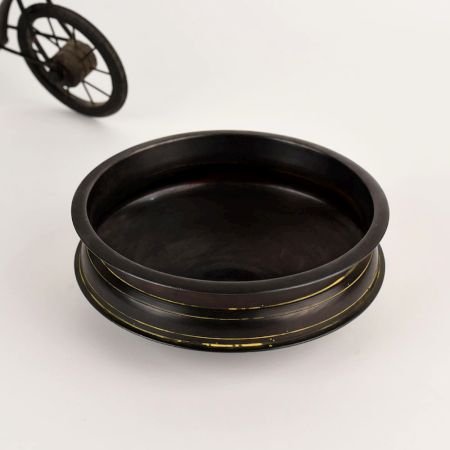 Handamde Rustic Round Brass Urli