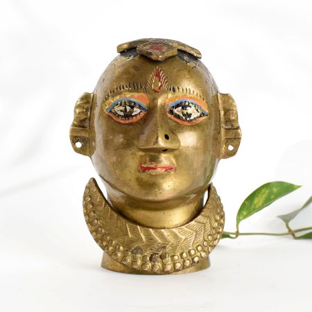 Traditional Brass Gauri Head Sculpture for Collection