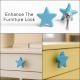 Solid Turquoise Star Ceramic Cabinet Knob
