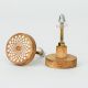Handmade White and Brown Wooden Round Furniture Knobs