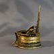 Vintage Brass South Indian Art Diya with Intricate Carvings