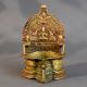 Traditional Brass South Indian Vintage Handmade Pooja Diya with Goddess Carving
