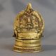 Traditional Brass South Indian Vintage Handmade Pooja Diya with Goddess Carving