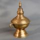 Vintage Brass Oil Lamp with Handle from Central India