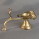 Vintage Brass Five Wick Aarti Lamp with Handle