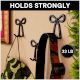 3 Pieces Decorative Gold Aluminium Bow Wall Hooks
