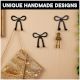 3 Pieces Decorative Gold Aluminium Bow Wall Hooks