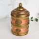 Handmade Copper and Brass Storage Jar with Ornate Lid For Decor