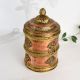 Handmade Copper and Brass Storage Jar with Ornate Lid For Decor
