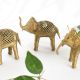 Elegant Brass Elephant for Decor in Set of 3