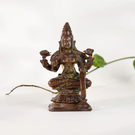 Handcrafted Copper Goddess Rajarajeshvari Idol for Spiritual Spaces