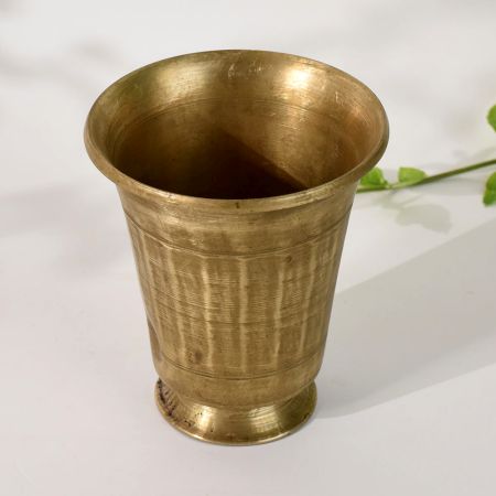 Antique Brass Devotional Holy Water Glass Pot for Home decor