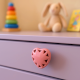 Pink Heart Ceramic Knob