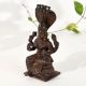 Vintage Copper Goddess Mariamman Statue with Serpent Canopy