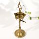 Vintage Brass Adjustable South Indian Oil Lamp Stand