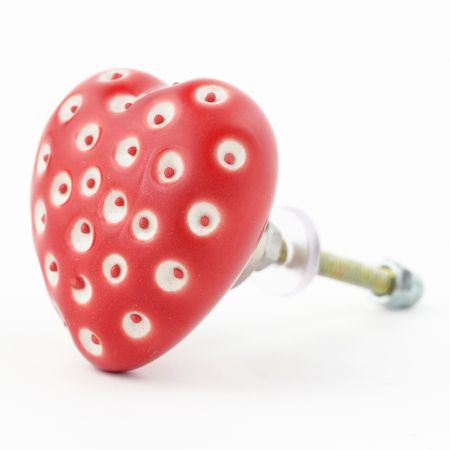 Red Heart Etched Ceramic Dresser Knob Online