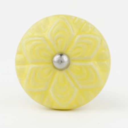 Yellow Wheel Flower Knob