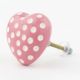 Pink Heart Etched Ceramic Drawer Knob