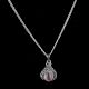 Peach Stone Teardrop Engraved 92.5 Sterling Silver Pendant Jewelry