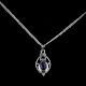 Purple Stone Wired Oval  92.5 Sterling silver Pendant Jewelry