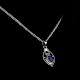 Purple Stone Wired Oval  92.5 Sterling silver Pendant Jewelry