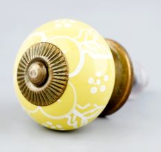 Yellow Flower Ceramic Dresser Knob