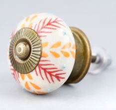 Red Leaf Ceramic Floral Dresser Knob Online
