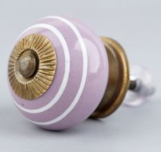 Purple Striped Small Ceramic Knobs