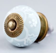 Sage Green Floral Knob