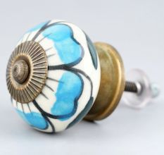 Turquoise Flower Knob (1)