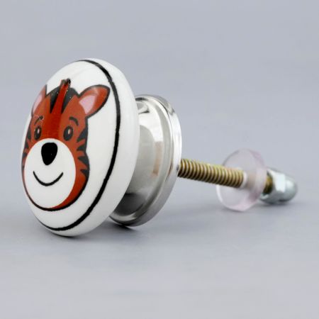 Tiger Face Flat Ceramic Knob