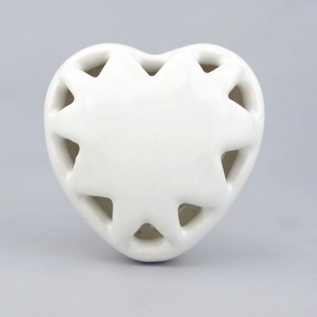 White Heart Ceramic Knob