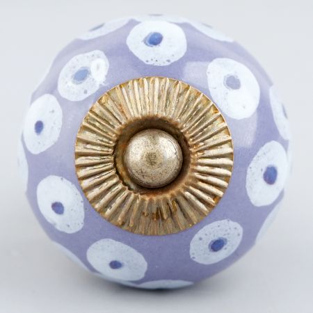 Light Purple Ceramic Floral Cabinet Knob