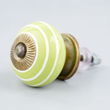 Lime Green White Knob