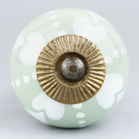 Sage Green White Hearted Ceramic Dresser Knobs Online