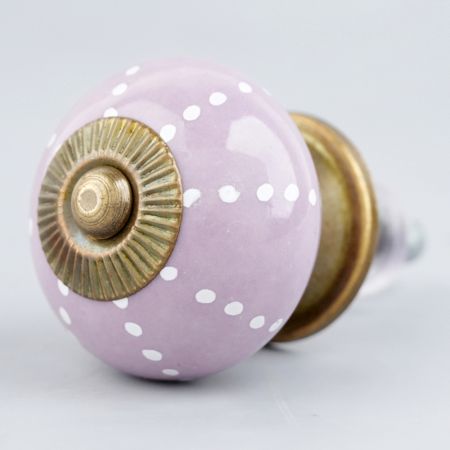 Purple Ceramic Floral Cabinet Knob