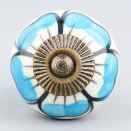Turquoise Flower Knob (1)