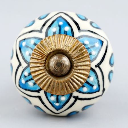 Turquoise Floral Drawer Knob