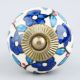 Blue Tiny Flower Leaf Cabinet Knob