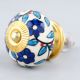 Blue Tiny Flower Leaf Cabinet Knob