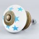 White Blue Star Cabinet Knob