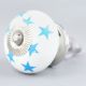 White Blue Star Cabinet Knob