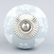 Grey White Heart Floral Knob