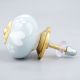 Grey White Heart Floral Knob