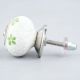 Pea  Green Floral Crackle Ceramic Dresser Knob