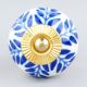 Navy Blue Leaf Ceramic Knob