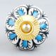 Handpainted Turquoise Floral Ceramic Knob