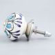 Handpainted Turquoise Floral Ceramic Knob