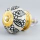 Black Leaf Ceramic Cabinet Knob
