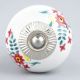 White Floral Leafy Painted Knob
